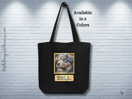 Organic Tote Bag Mixed Breed Rescue Dog Art Tote Bag Creative Retro Dog Design Eco Pet Lover Mutt Cotton Tote Bag Dog Lovers Dogful Gift