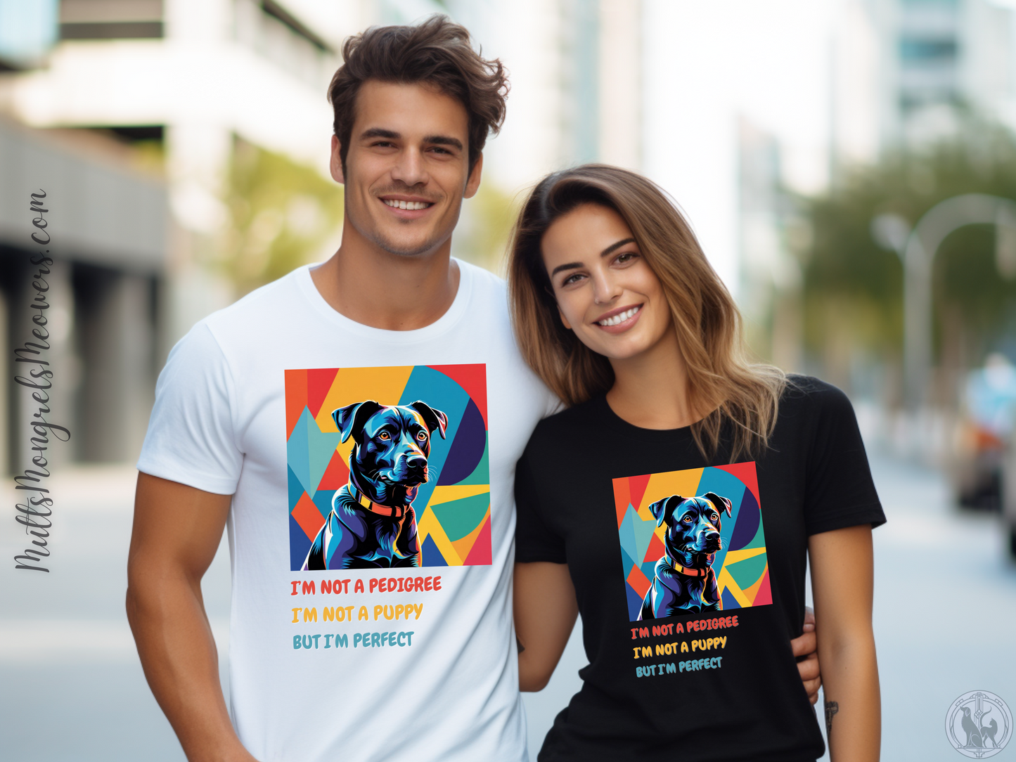 T-Shirt Mixed Breed Dog Lover Tee Rescue Dog Adoption Gift Dogful Pop Art Style Shirt Unique Mature Dog Unisex Graphic Mongrel Mutt Dog Mom