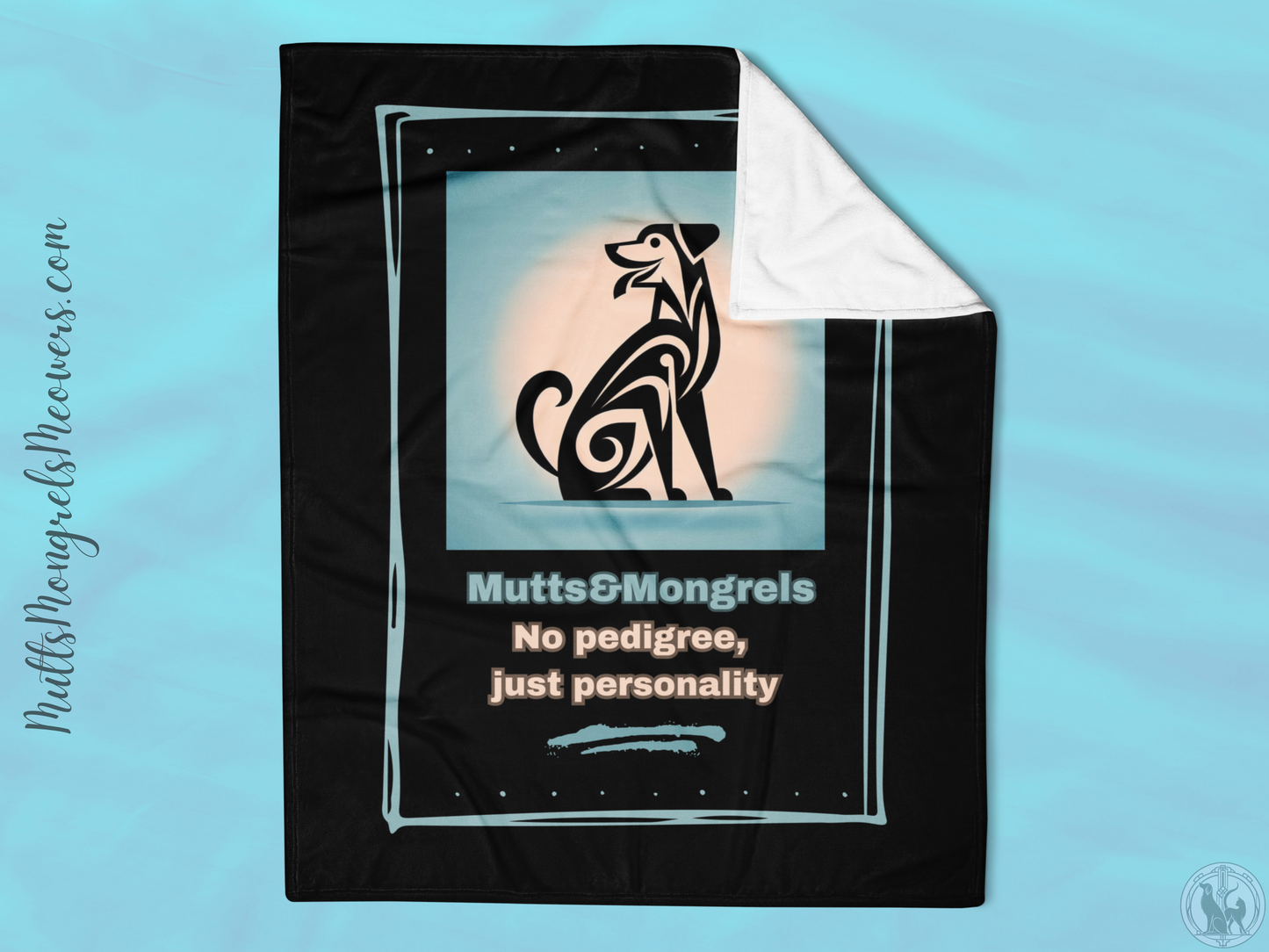 Throw Blanket Dogful Mixed Breed Dog Mom Bold Art Deco Rescue Dog Cozy Blanket Gift for Dog Lover