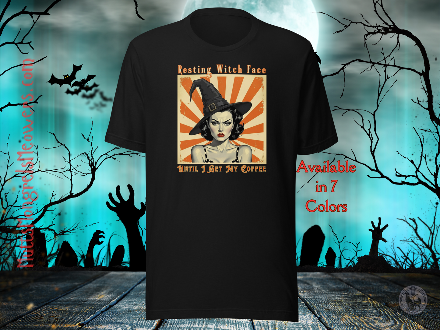 Funny Retro T-Shirt: Halloween Gift for Coffee Loving Women