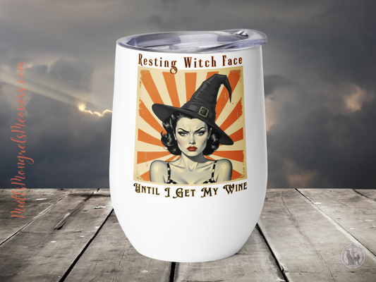 Funny Retro Wine Tumbler - Halloween Gift for Sassy Women