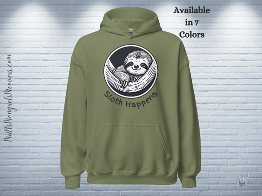 Unisex Hoodie Funny Sloth Top Art Deco Sarcastic Gift for Animal Lovers Unisex Gildan Hoodie Whimsical Humor Relaxing Lazy Vibes Loungewear