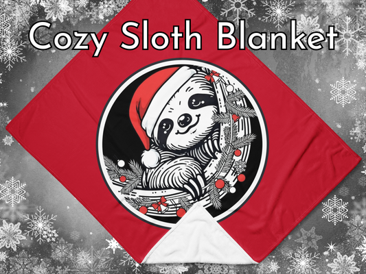 Funny Sloth Throw Blanket: Cozy Christmas Gift for Animal Lovers
