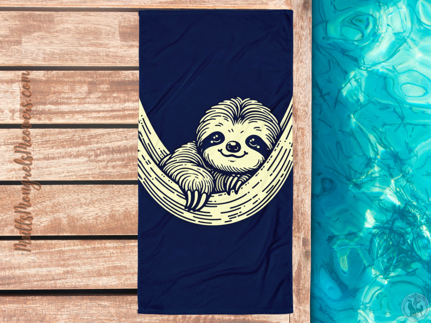 Beach Towel Art Deco Sloth Lovers Funny Sloth Holiday Gift Chill Relaxing Lazy Summer Accessory Relaxation Decor Bath Towel for Animal Lover
