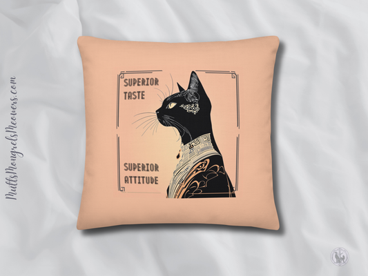 Pillow Attitude Art Deco Design For Cat Lovers Sassy Catful Feline Cushion Cat Lover Home Decor Stylish Throw Gift Rescue Cat Mom Cat Dad