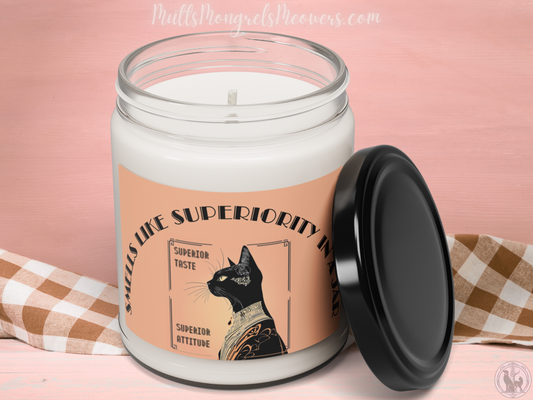 Candle Whimsical Scented Art Deco Soy Candle Cat Themed Catful Cat Lover Gift Elegant Feline Home Decor Sarcastic Style for Cat Parents
