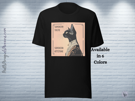 T-Shirt Funny Cat Shirt Sarcastic Art Deco Tee Feline Humor Catful Gift Retro Style Unique Cat Theme Unisex Rescue Kitty Sassy Pet Parent