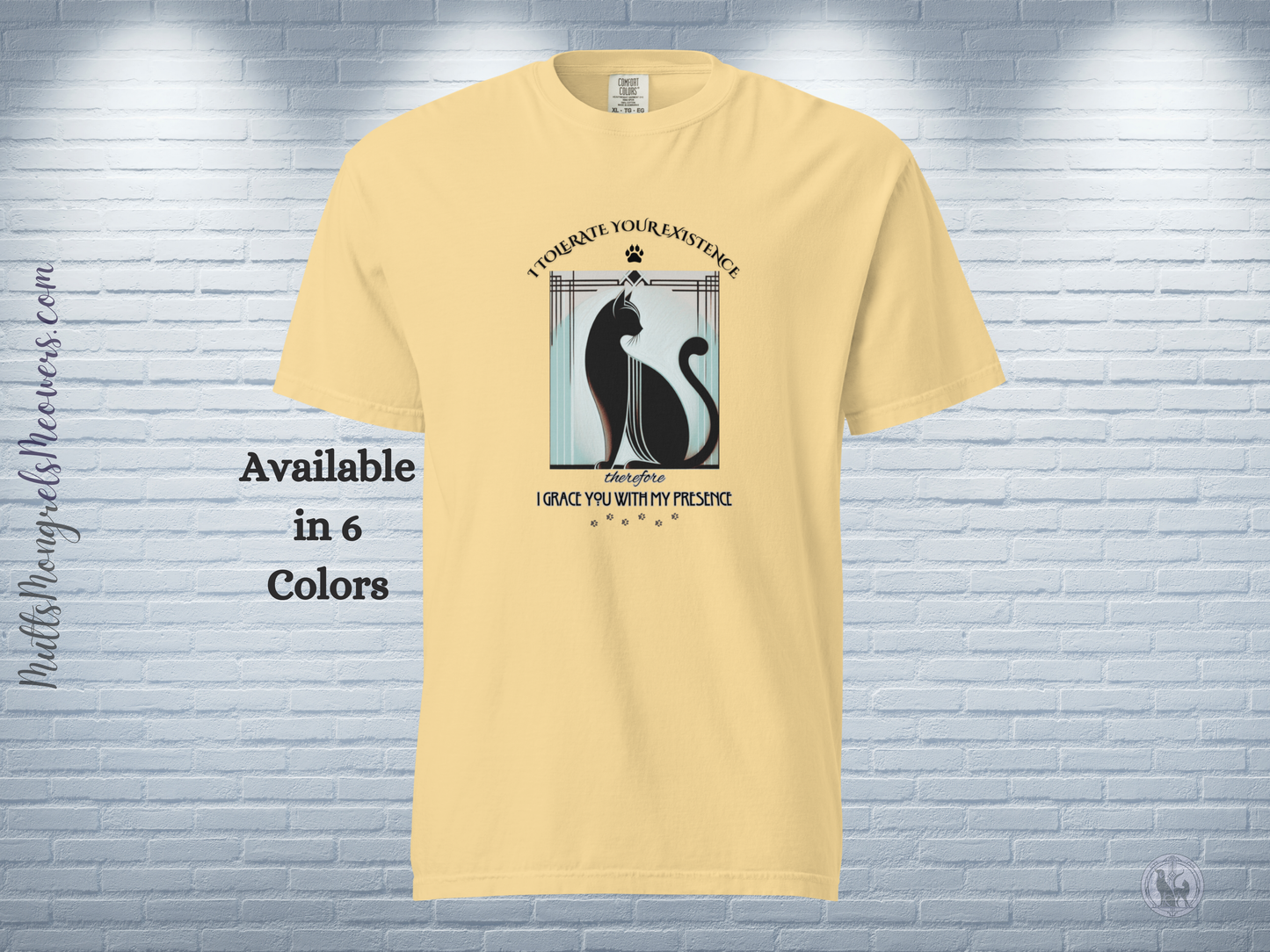 T-Shirt Funny Cat Shirt Art Deco Retro Style Sarcastic Gift Unisex Comfort Colors Whimsical Catful Kitty Feline Humor Apparel for Cat Parent