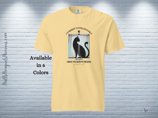 T-Shirt Funny Cat Shirt Art Deco Retro Style Sarcastic Gift Unisex Comfort Colors Whimsical Catful Kitty Feline Humor Apparel for Cat Parent