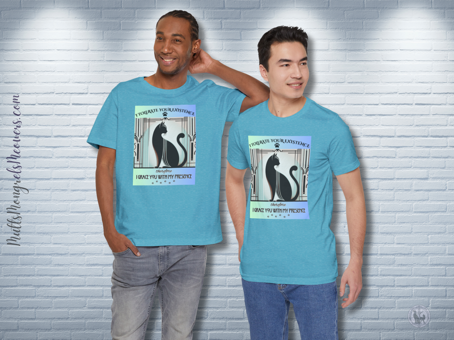 T-Shirt Funny Art Deco Shirt Sarcastic Gift Unisex Fit Unique Cat Whimsical Feline Catful Kitty Humor Retro Apparel Rescue Cat Parent US
