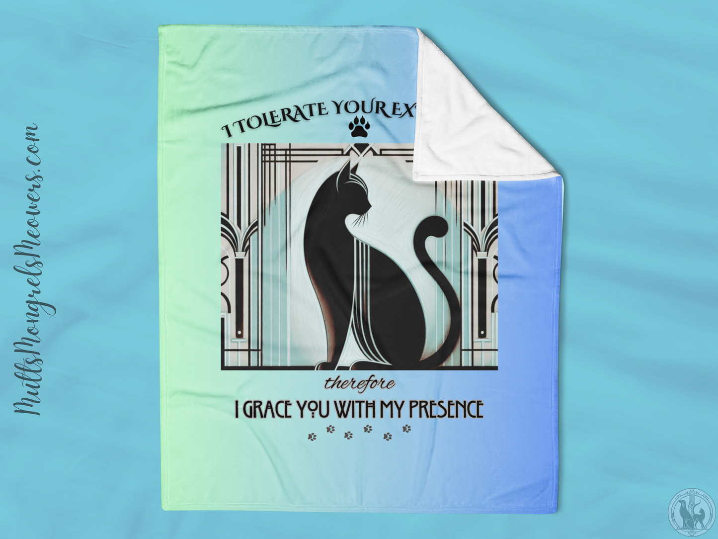 Throw Blanket Catful Proud Cat Mom Rescue Cat Cozy Blanket Sassy Art Deco Tolerate Gift for Cat Lover