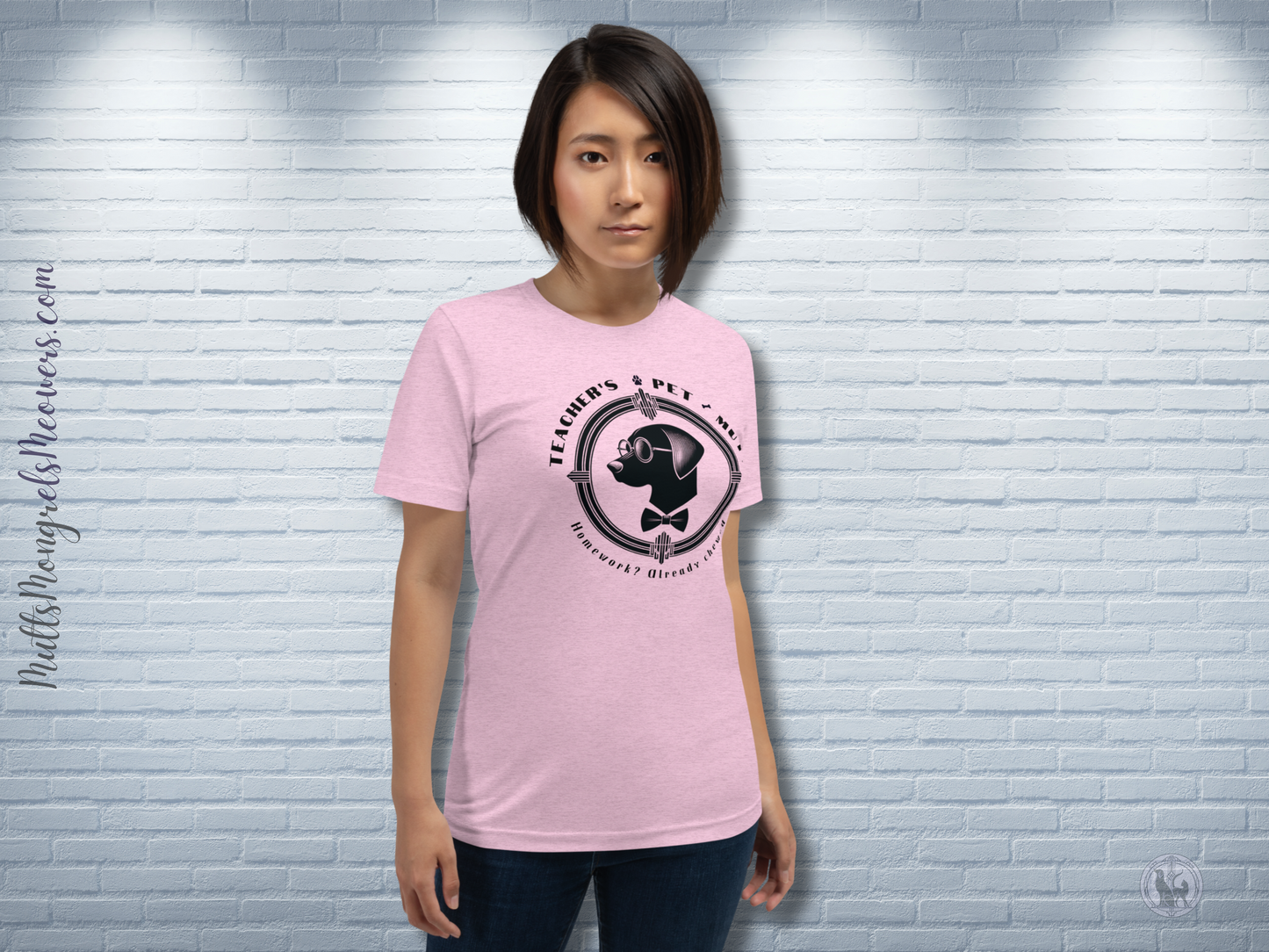 T-Shirt Stylish Art Deco Teacher’s Pet Parent Gift Unisex Fit Unique Funny Teacher Appreciation Tee Back to School Canine Dog Lover Apparel