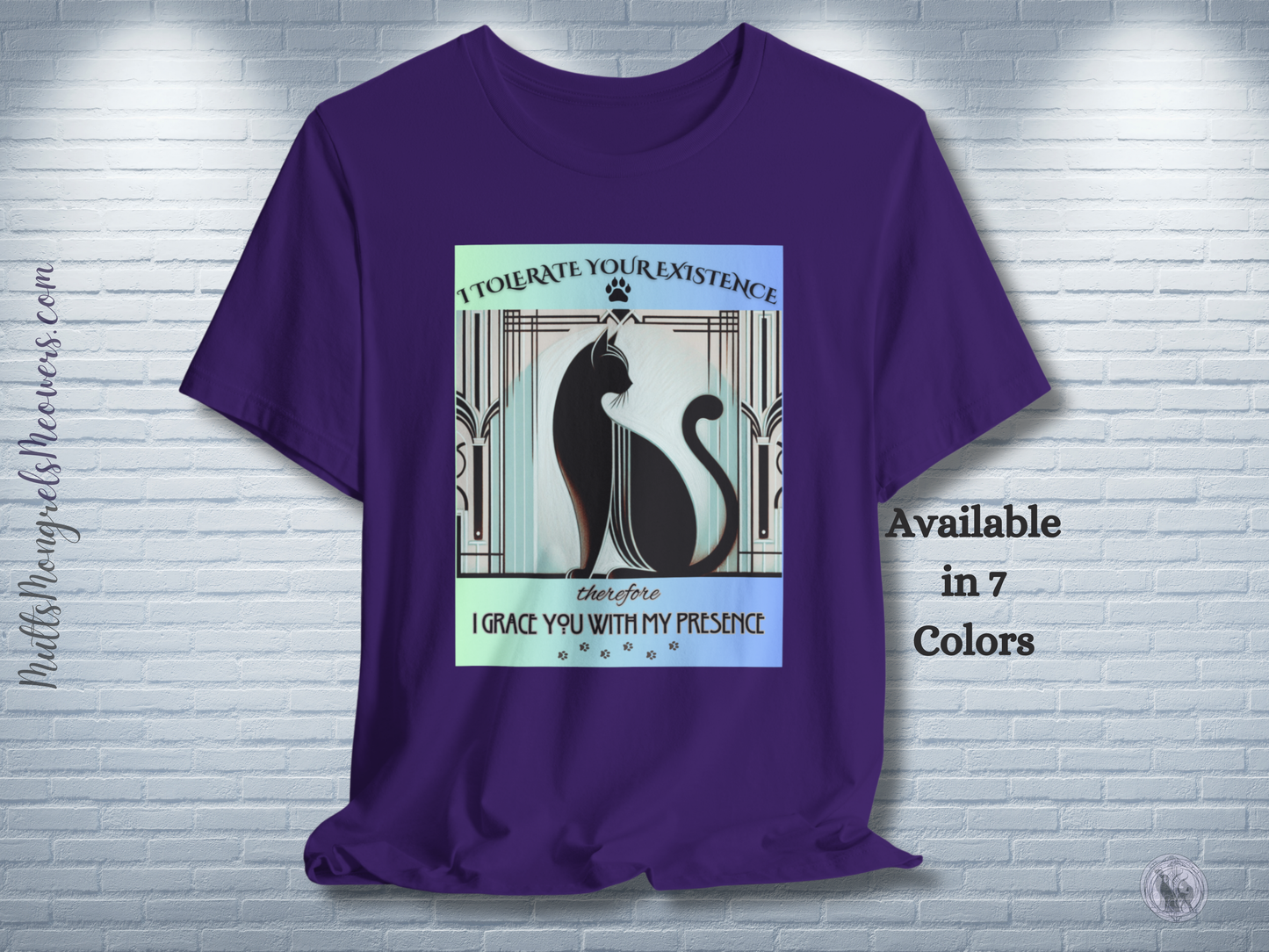 T-Shirt Funny Art Deco Shirt Sarcastic Gift Unisex Fit Unique Cat Whimsical Feline Catful Kitty Humor Retro Apparel Rescue Cat Parent US