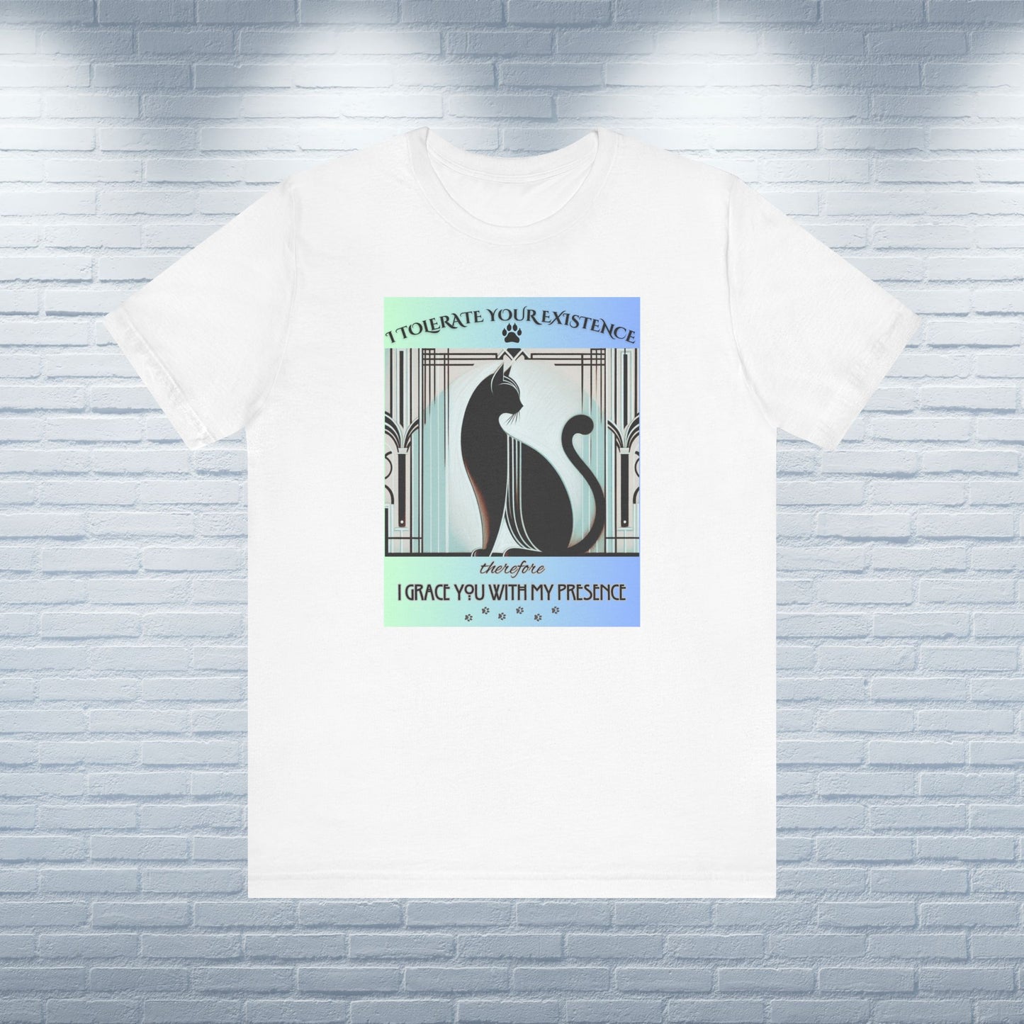 T-Shirt Funny Art Deco Shirt Sarcastic Gift Unisex Fit Unique Cat Whimsical Feline Catful Kitty Humor Retro Apparel Rescue Cat Parent US