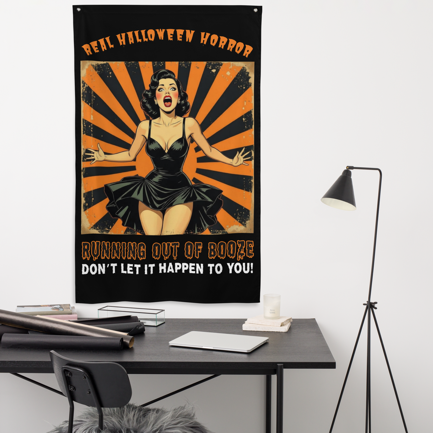 Funny Retro Halloween Flag: Stylish Gift for Fun Loving People