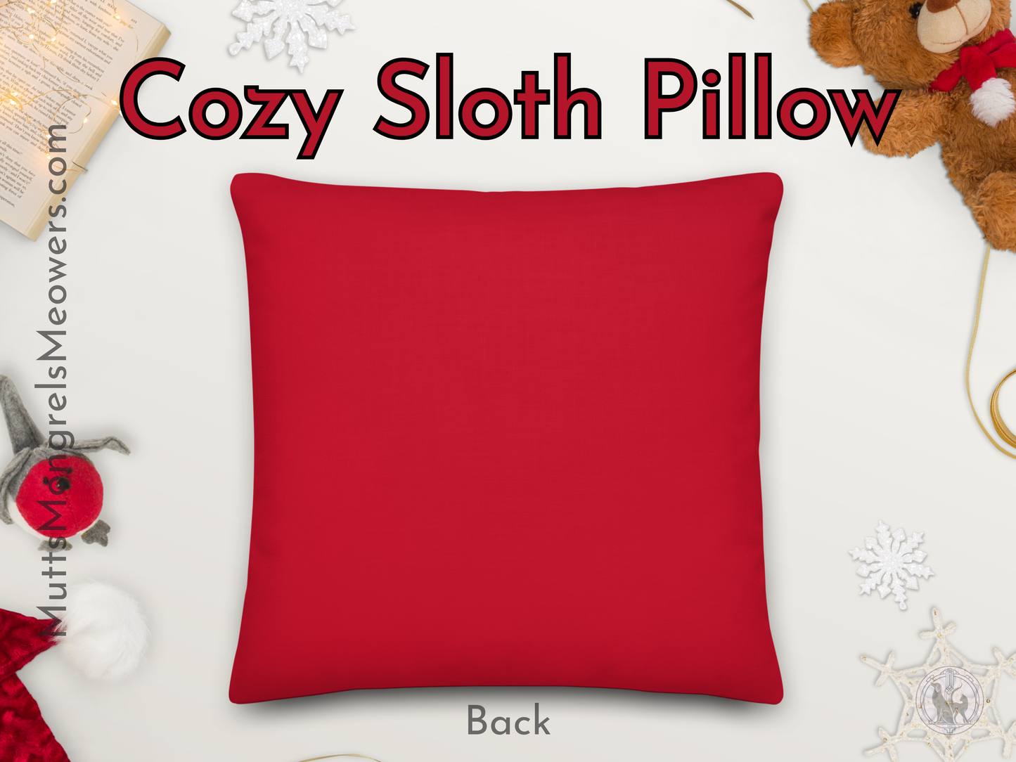 Funny Sloth Premium Pillow: Cozy Christmas Gift for Animal Lovers