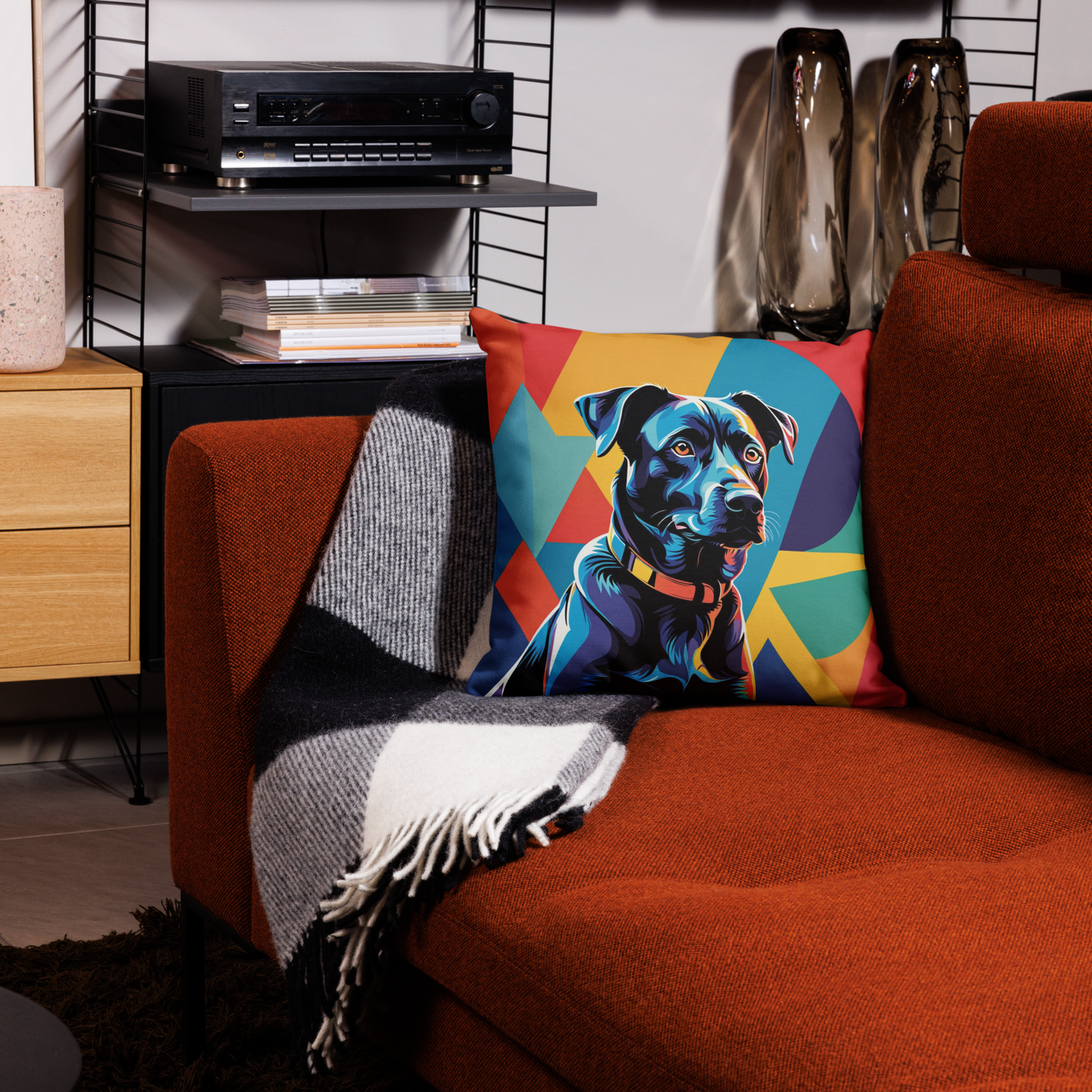 Pillow Throw Rescue Dog Design For Dog Lovers Mixed Breed Dogful Funny Couch Pillow For Pet Owners Mongrel Mutt Décor Pop Art Dog Mum Dad