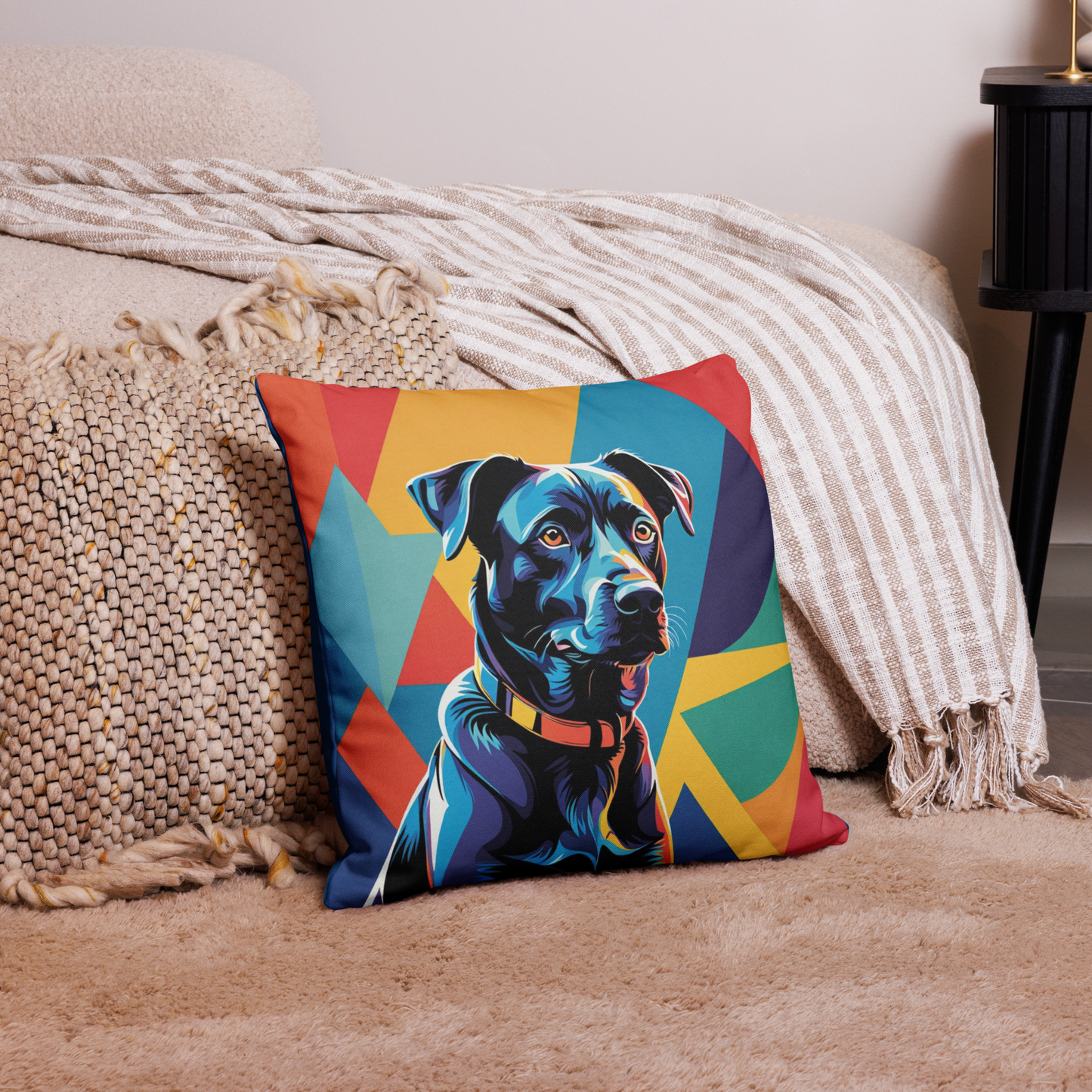 Pillow Throw Rescue Dog Design For Dog Lovers Mixed Breed Dogful Funny Couch Pillow For Pet Owners Mongrel Mutt Décor Pop Art Dog Mum Dad