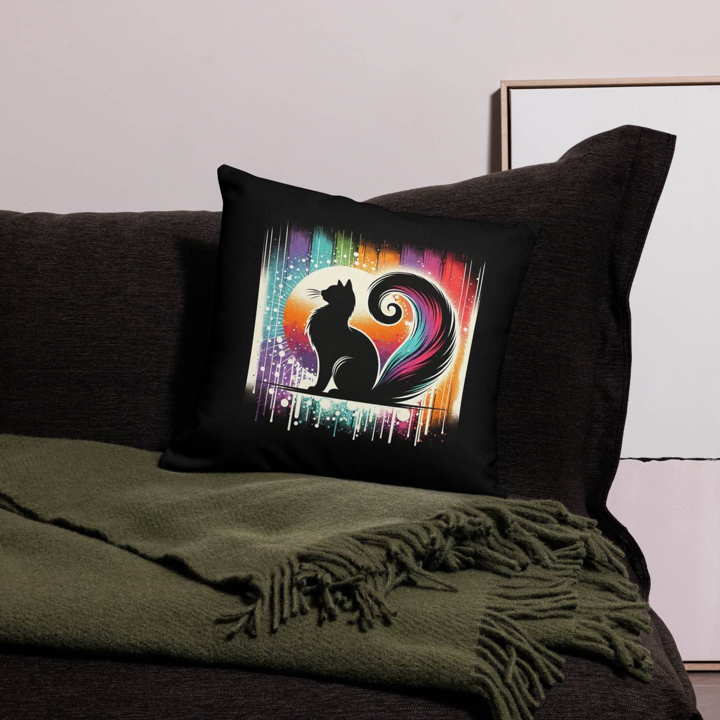 Cat Pillow Art Deco Design For Cat Lovers Retro Sarcastic Feline Throw Cushion Funny Home Decor Housewarming Gift For Cat Parents Rescue Cat