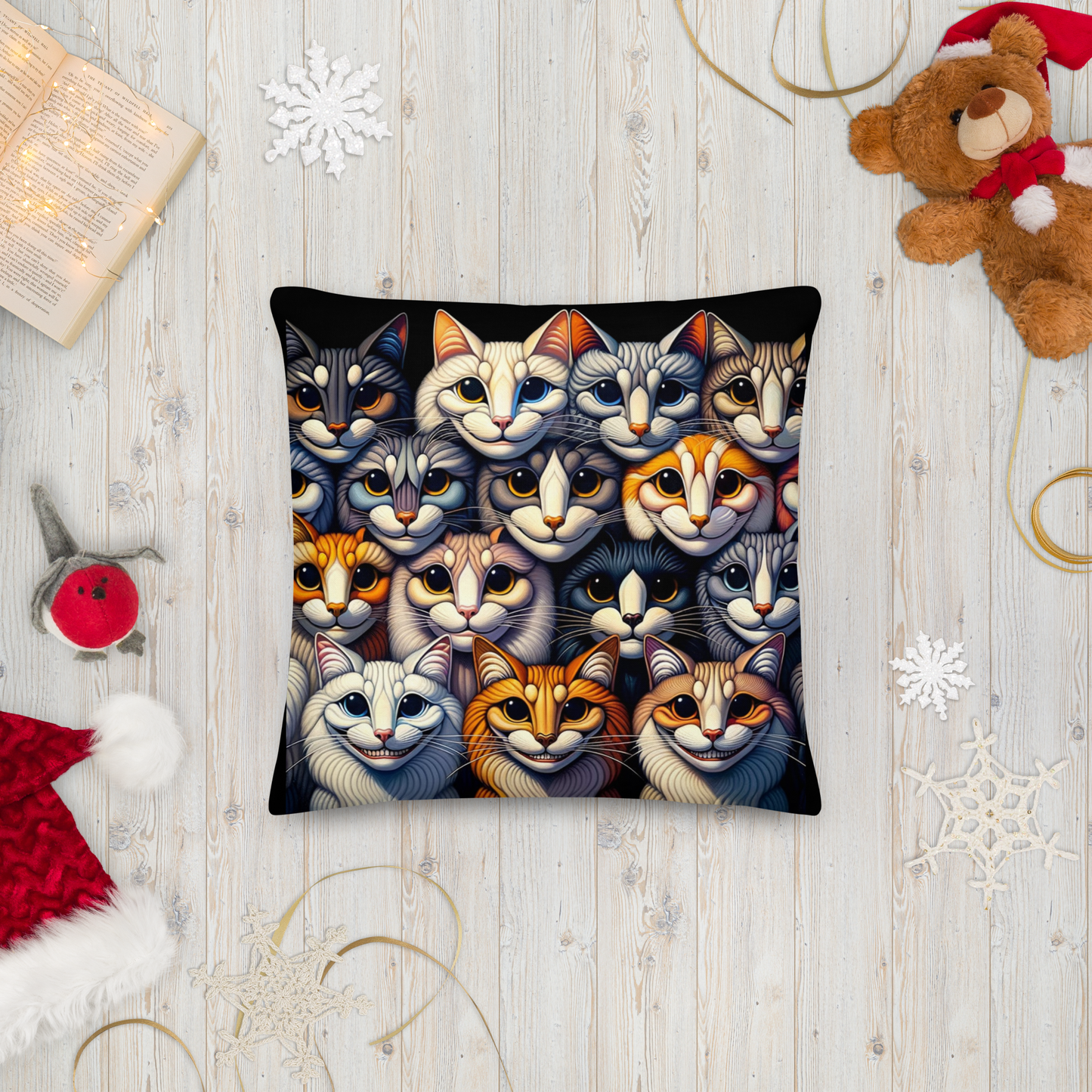 Pillow Throw Cat Gift Feline Retro Design For Cat Lovers Whimsical Cat Funny Feline Home Decor Cat Lover Gift Cozy Cushion Meow Cat Mom Dad
