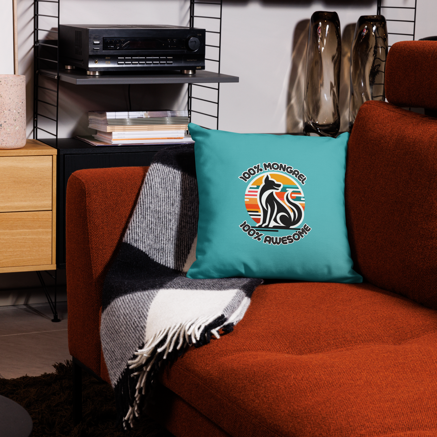 Pillow Throw Rescue Dog Awesome Design For Dog Lovers Mixed Breed Dogful Couch Pillow For Rescue Mutt Homes Retro Dog Mum Dog Dad Mongrel