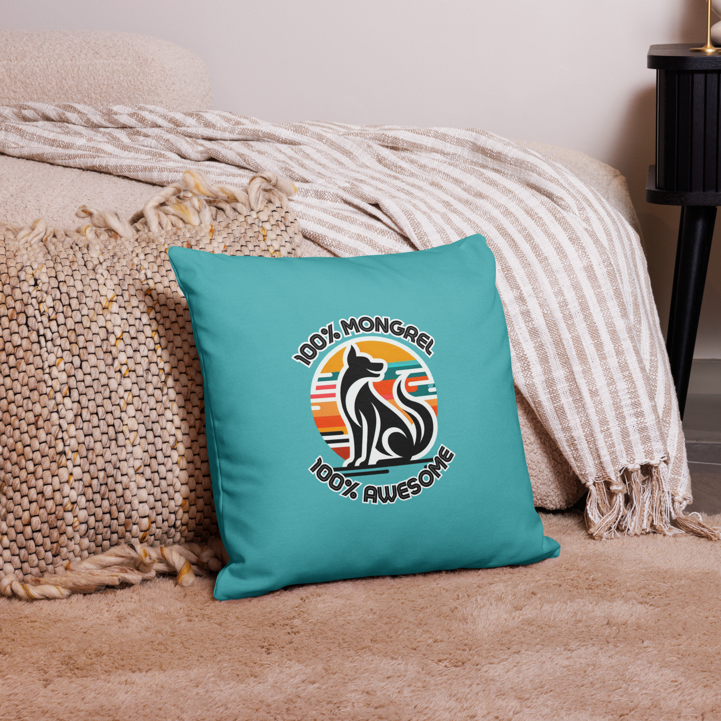 Pillow Throw Rescue Dog Awesome Design For Dog Lovers Mixed Breed Dogful Couch Pillow For Rescue Mutt Homes Retro Dog Mum Dog Dad Mongrel