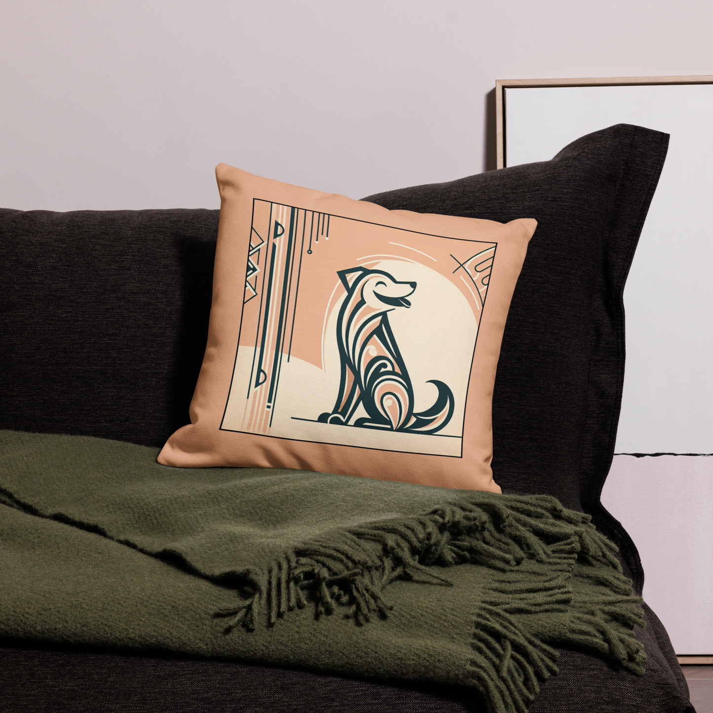 Pillow Throw Limited Edition Mongrel Art Deco Design For Dog Lovers Mixed Breed Dogful Unique Rescue Mutt Pet Homes Dog Mum Dog Dad Couch
