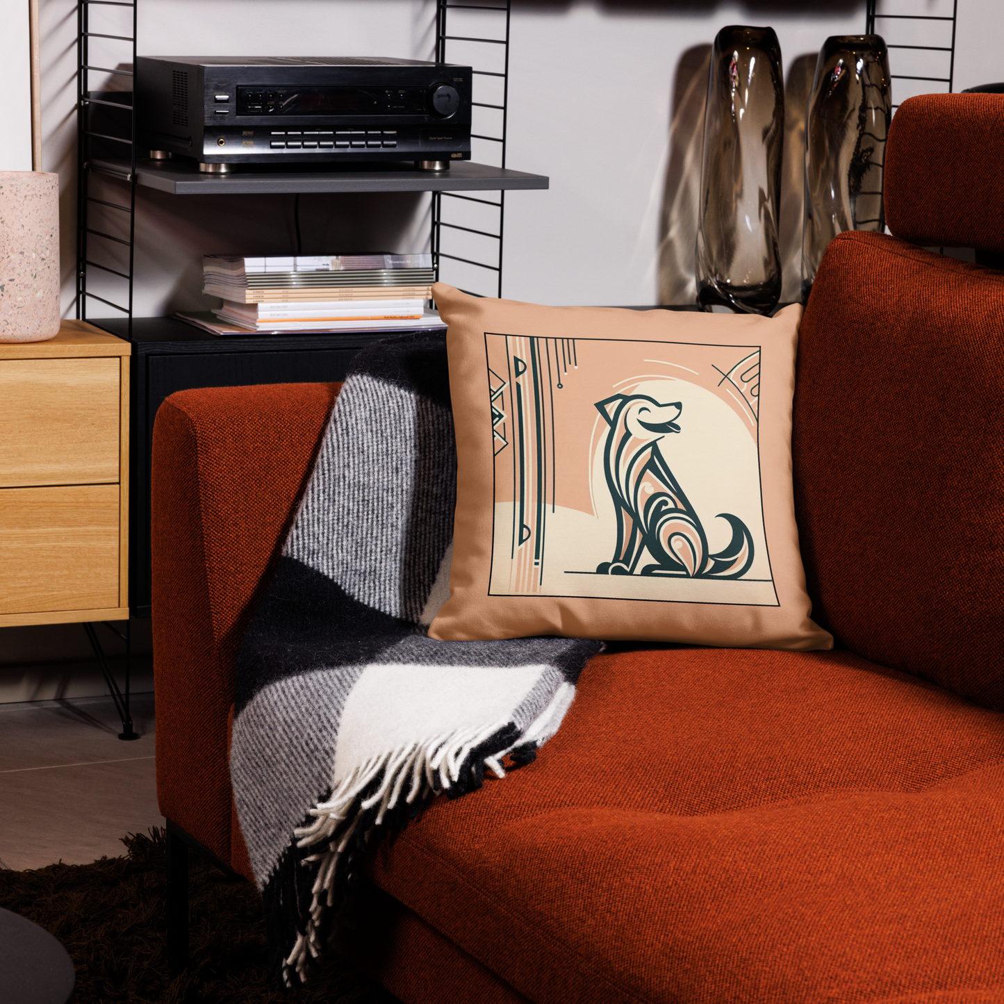 Pillow Throw Limited Edition Mongrel Art Deco Design For Dog Lovers Mixed Breed Dogful Unique Rescue Mutt Pet Homes Dog Mum Dog Dad Couch