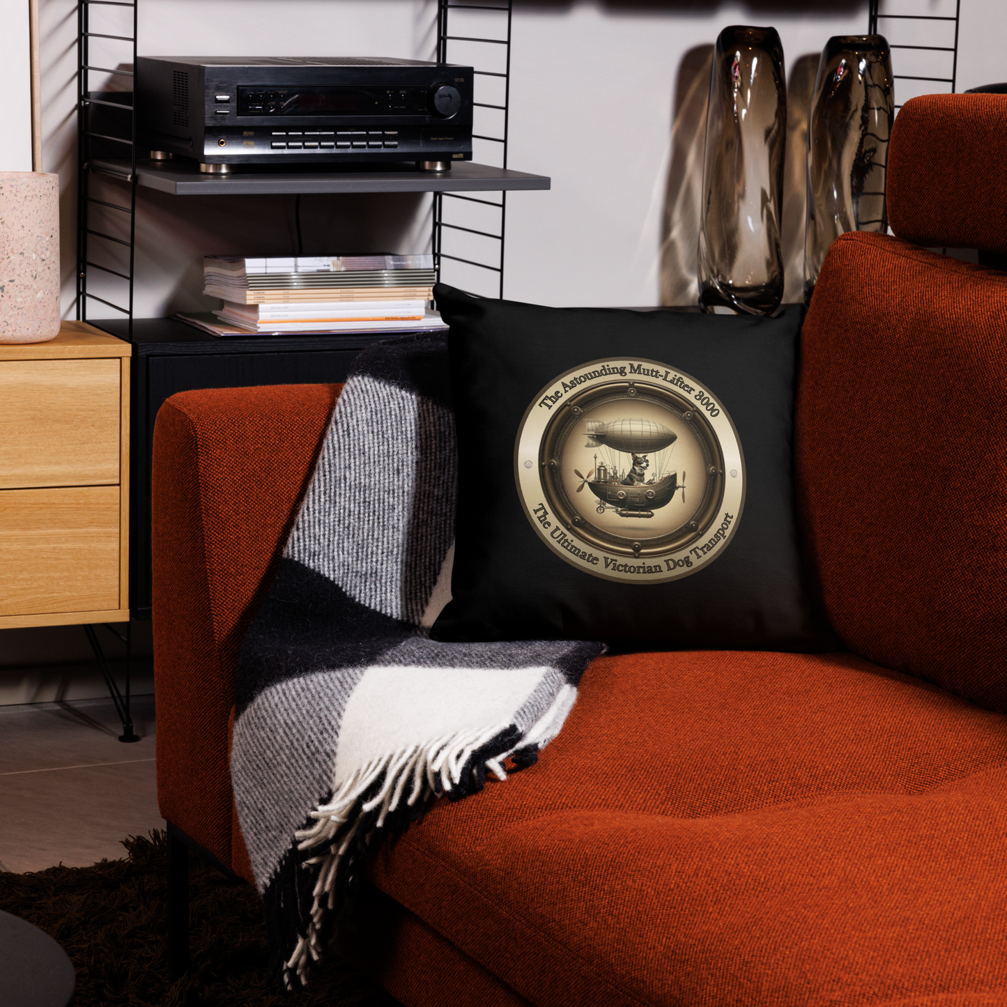 Pillow Throw Steampunk Design For Dog Lovers Mixed Breed Dogful Funny Dog Victorian For Rescue Mutt Homes Dog Mum Dad Mongrel Couch Pillow