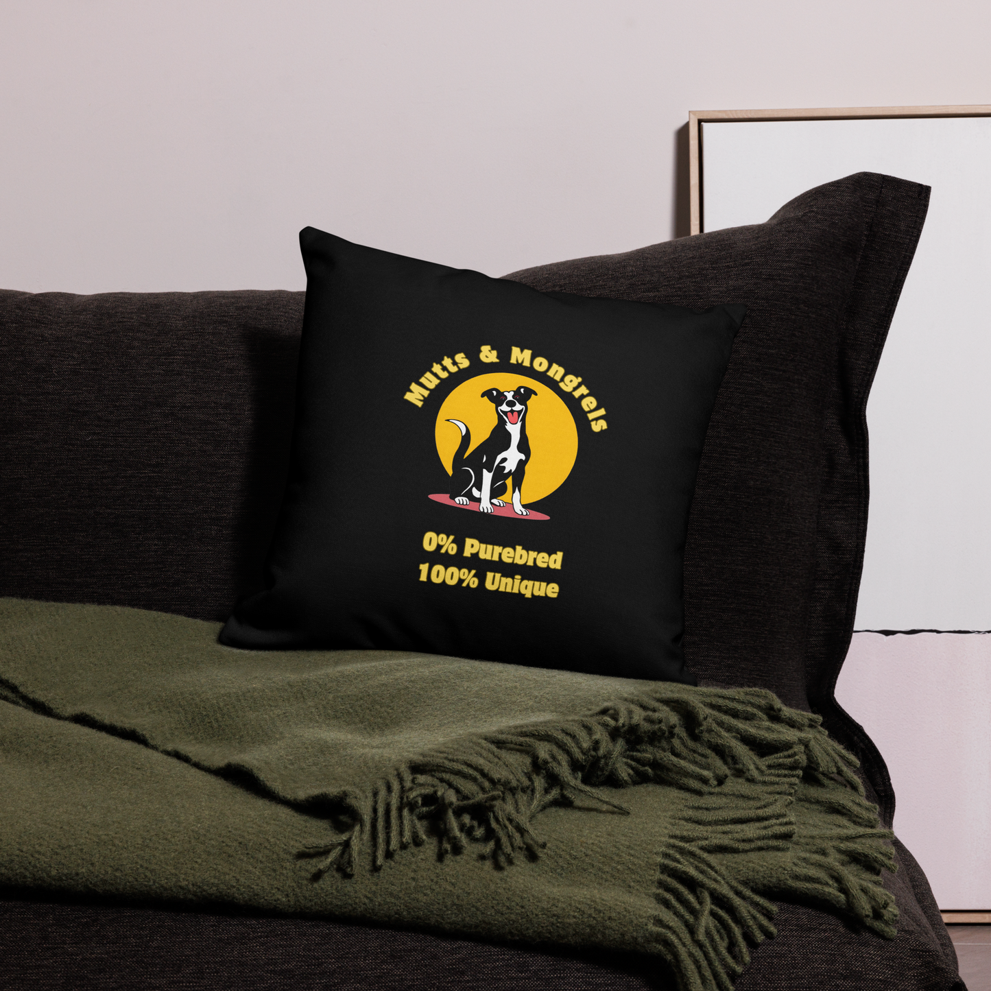 Pillow Throw Rescue Dog Originals Design For Dog Lovers Mixed Breed Dogful For Rescue Mutt Home Accent Gift Mongrel Retro Dog Mum Dog Dad