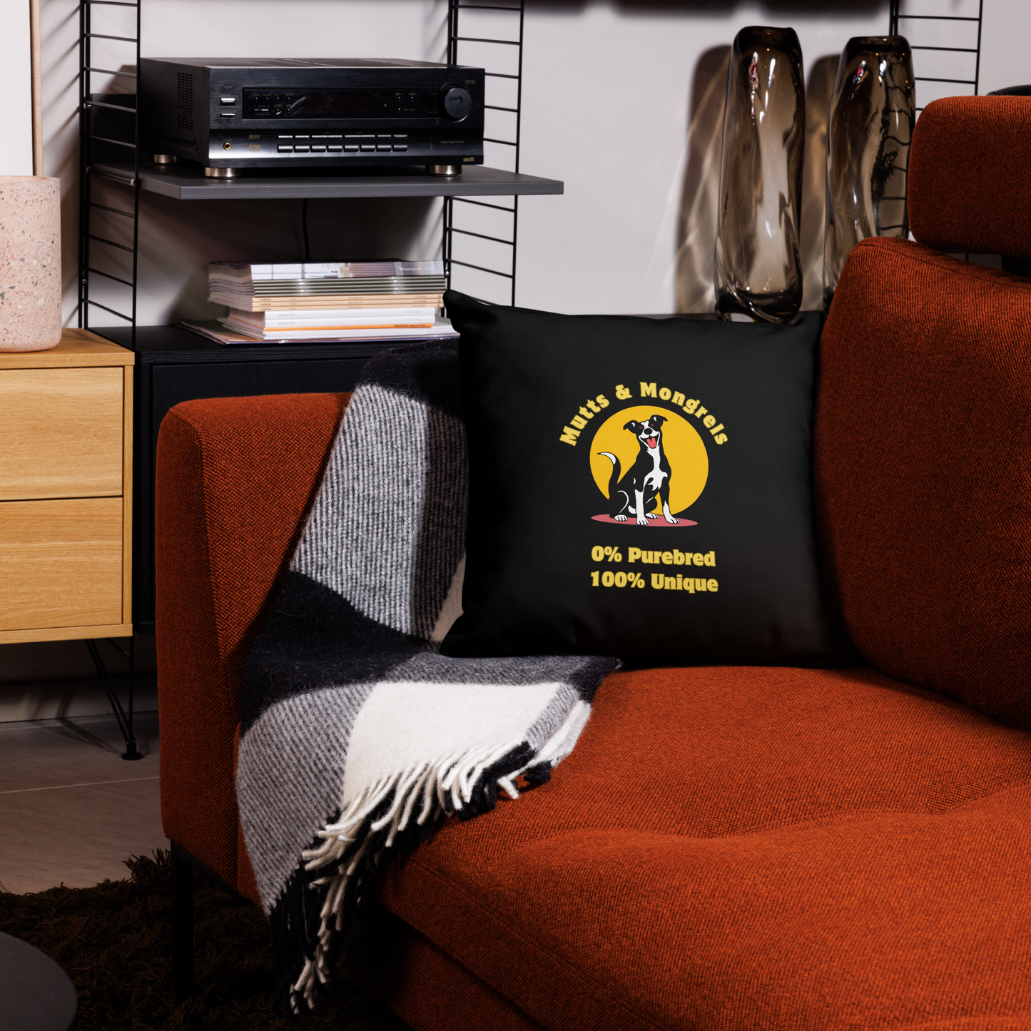 Pillow Throw Rescue Dog Originals Design For Dog Lovers Mixed Breed Dogful For Rescue Mutt Home Accent Gift Mongrel Retro Dog Mum Dog Dad