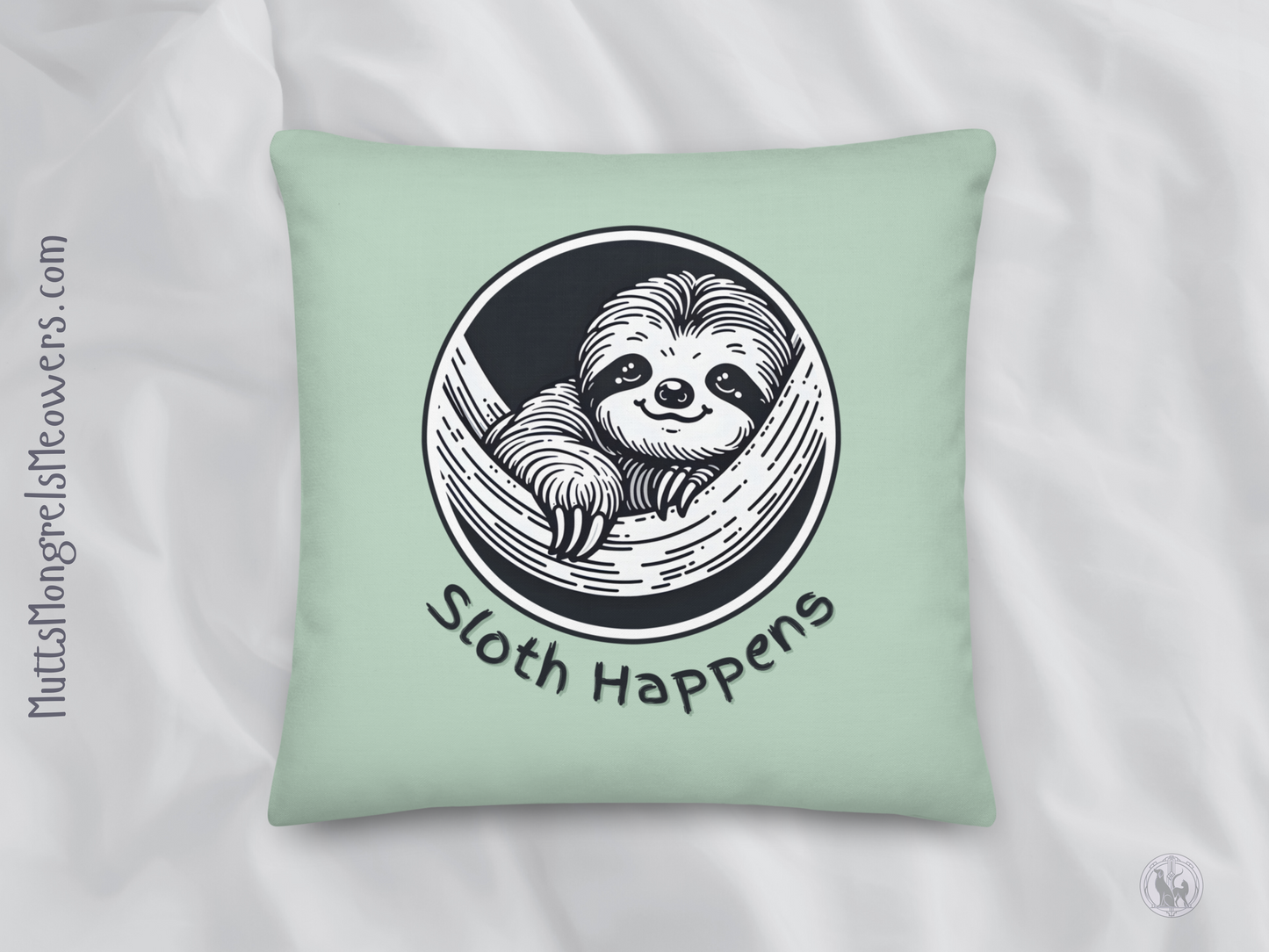 Funny Sloth Premium Pillow: Quirky Home Decor Gift for Animal Lovers