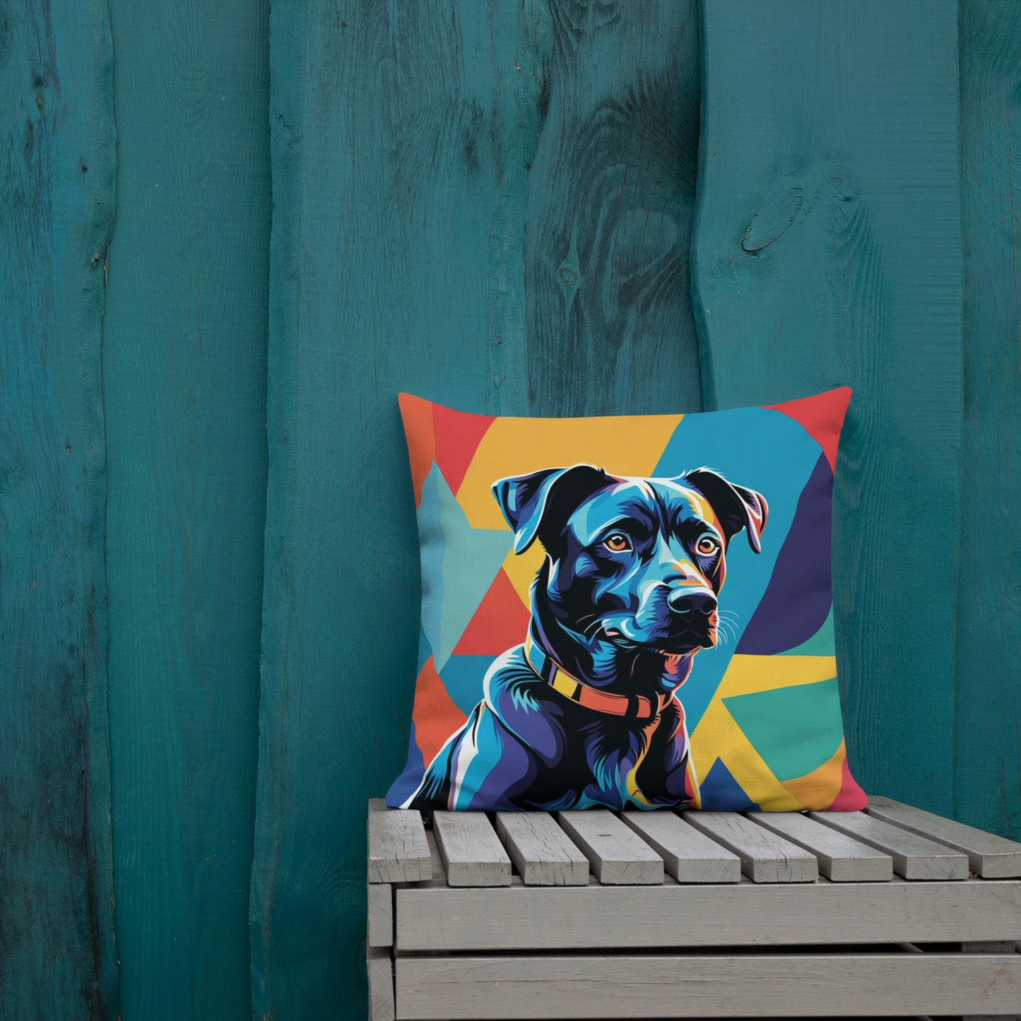 Pillow Throw Rescue Dog Design For Dog Lovers Mixed Breed Dogful Funny Couch Pillow For Pet Owners Mongrel Mutt Décor Pop Art Dog Mum Dad