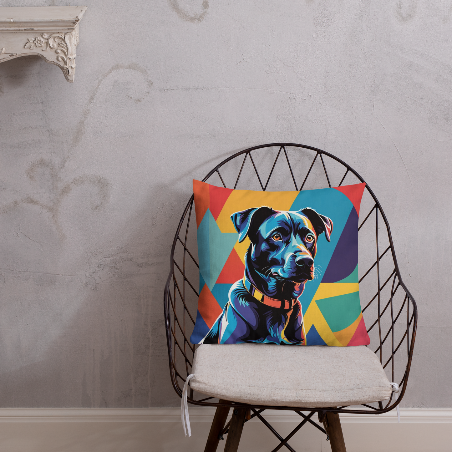 Pillow Throw Rescue Dog Design For Dog Lovers Mixed Breed Dogful Funny Couch Pillow For Pet Owners Mongrel Mutt Décor Pop Art Dog Mum Dad