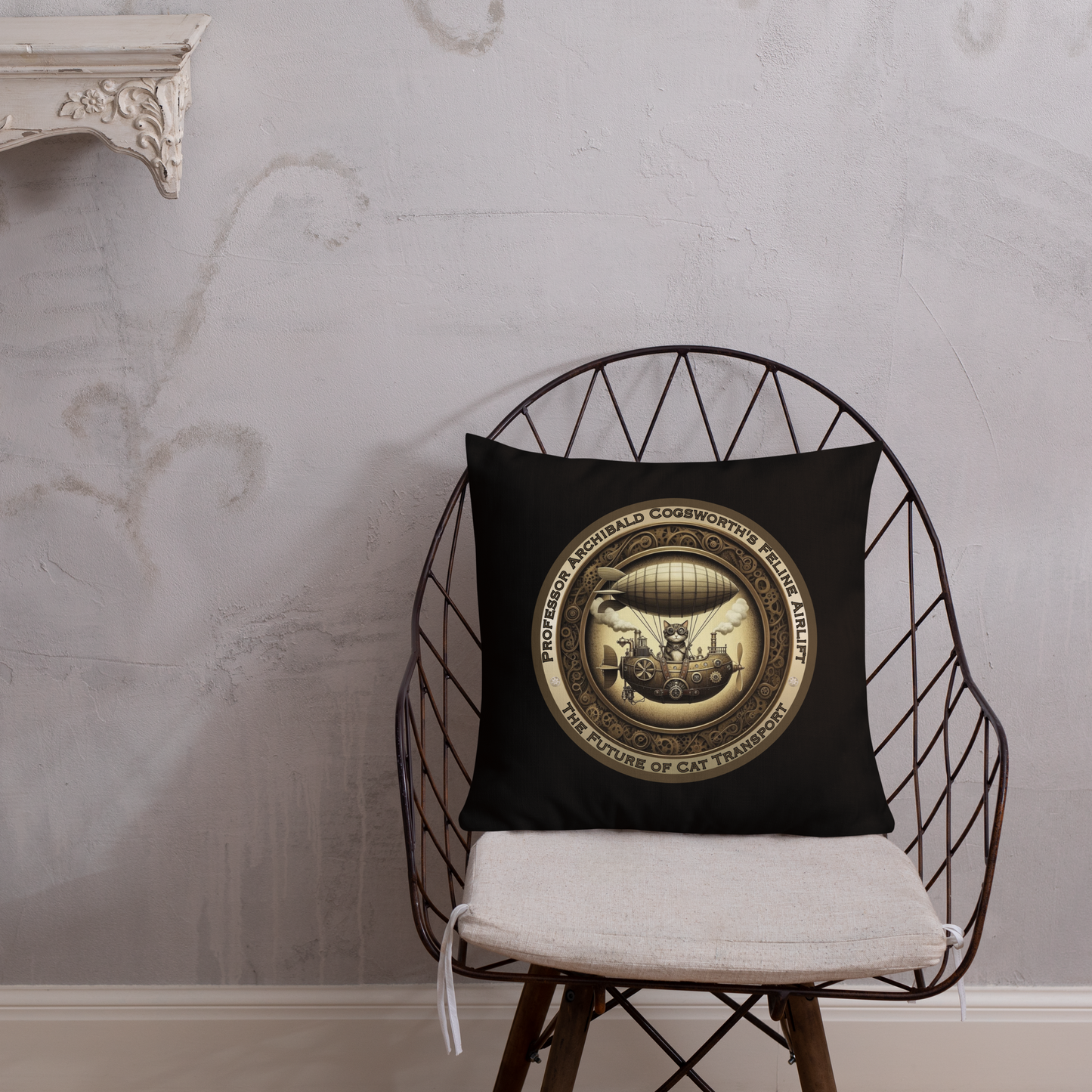 Pillow Cat Gift Cat Lovers Steampunk Cat Victorian Feline Decor Whimsical Throw Pillow Cat Lover Gift Quirky Style Rescue Cat Mom Cat Dad