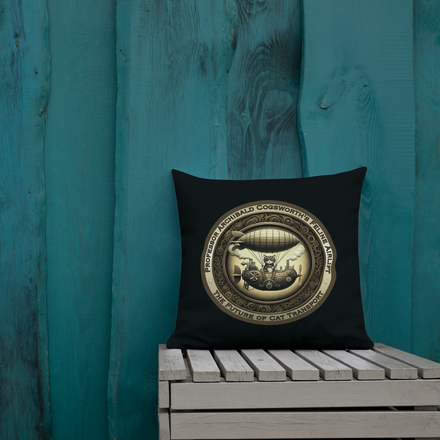 Pillow Cat Gift Cat Lovers Steampunk Cat Victorian Feline Decor Whimsical Throw Pillow Cat Lover Gift Quirky Style Rescue Cat Mom Cat Dad