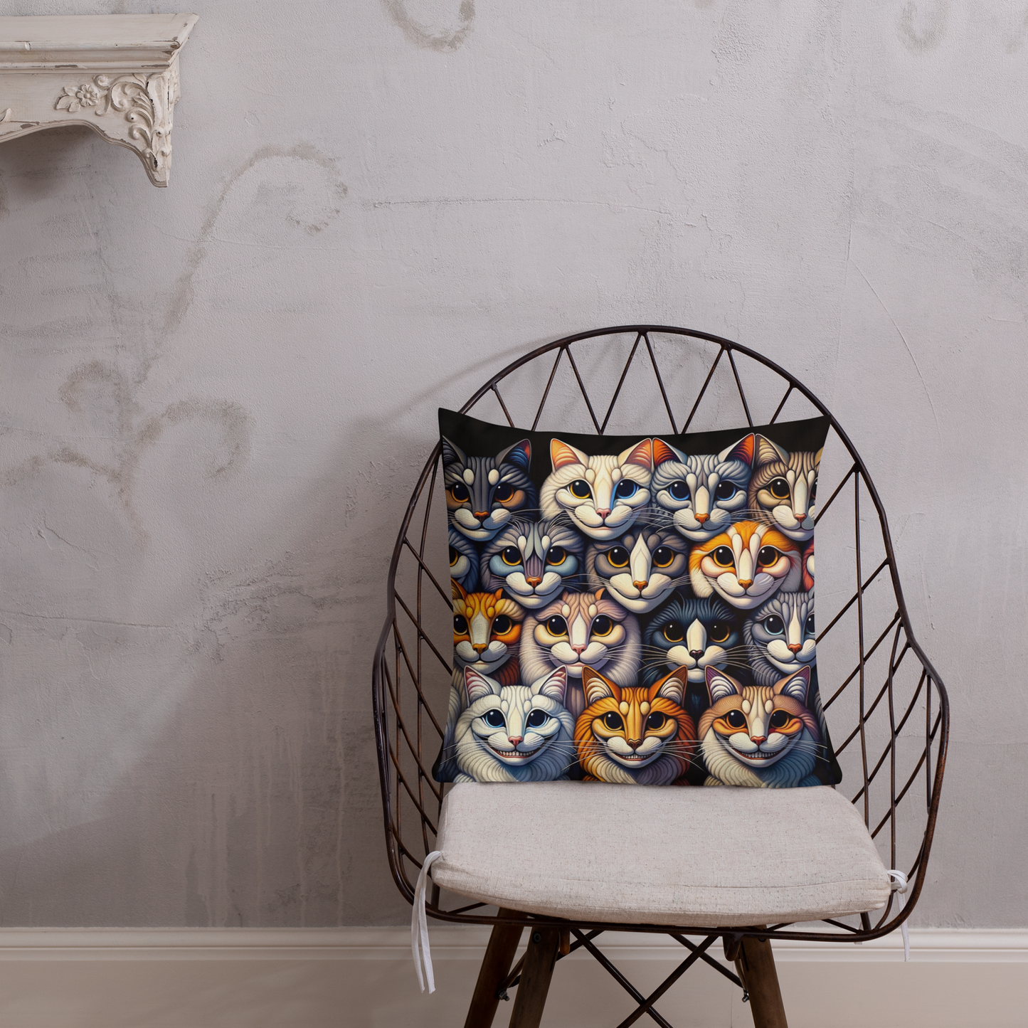 Pillow Throw Cat Gift Feline Retro Design For Cat Lovers Whimsical Cat Funny Feline Home Decor Cat Lover Gift Cozy Cushion Meow Cat Mom Dad