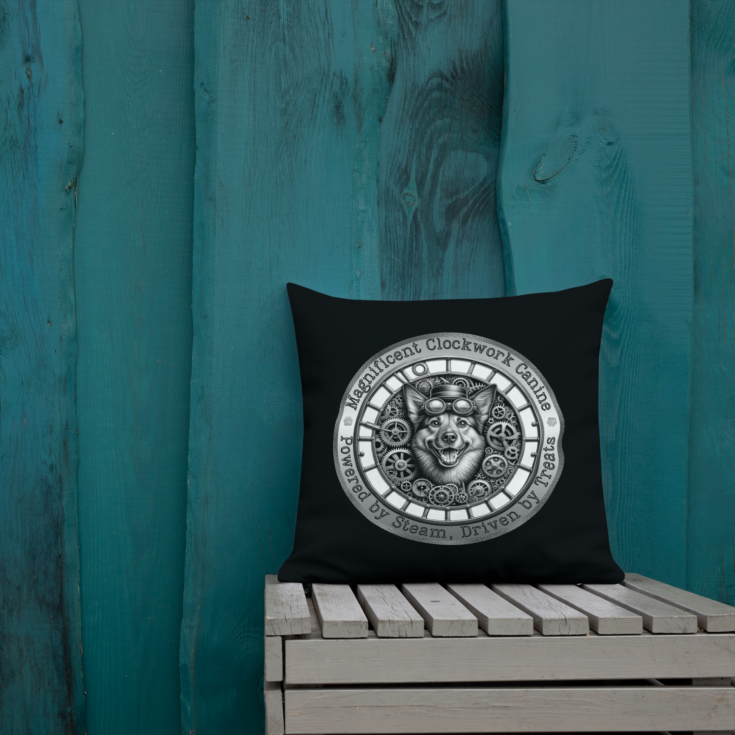 Pillow Throw Clockwork Canine Design For Dog Lovers Mixed Breed Dogful Steampunk Dog Victorian Unique Rescue Mutt Pet Décor Dog Mum Dog Dad