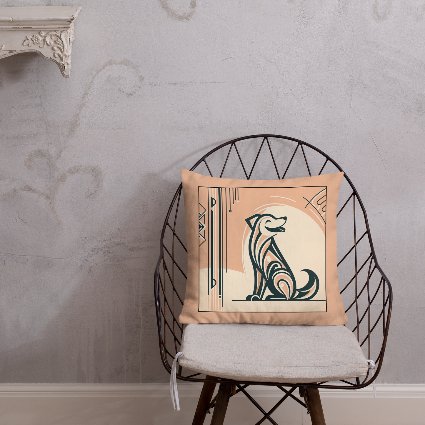 Pillow Throw Limited Edition Mongrel Art Deco Design For Dog Lovers Mixed Breed Dogful Unique Rescue Mutt Pet Homes Dog Mum Dog Dad Couch