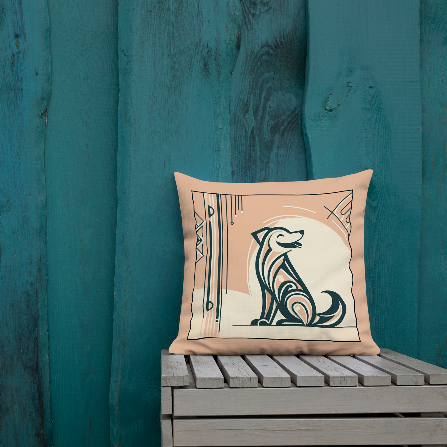 Pillow Throw Limited Edition Mongrel Art Deco Design For Dog Lovers Mixed Breed Dogful Unique Rescue Mutt Pet Homes Dog Mum Dog Dad Couch
