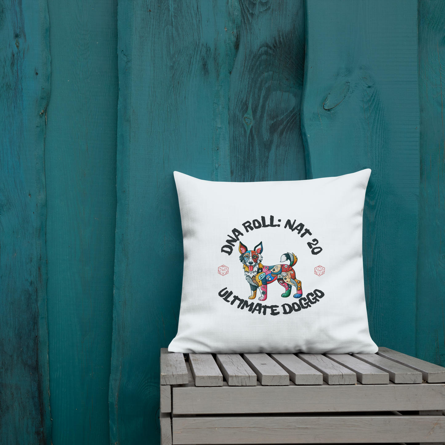 Pillow Throw Gamer Dog Retro Design Dog Lovers Mixed Breed Dogful Geeky Pillow Rescue Mutt Dog Mom Gift Mongrel Pride Gaming Canine Dog Dad