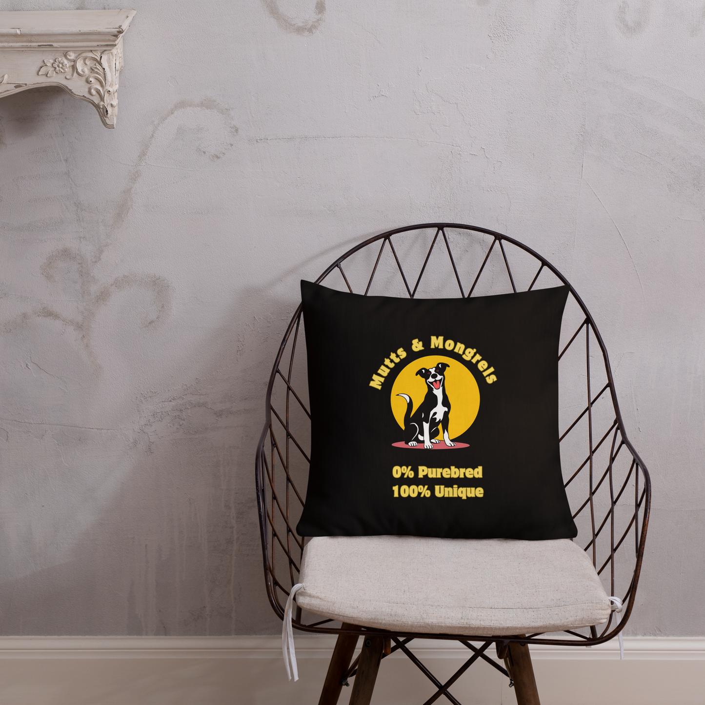 Pillow Throw Rescue Dog Originals Design For Dog Lovers Mixed Breed Dogful For Rescue Mutt Home Accent Gift Mongrel Retro Dog Mum Dog Dad