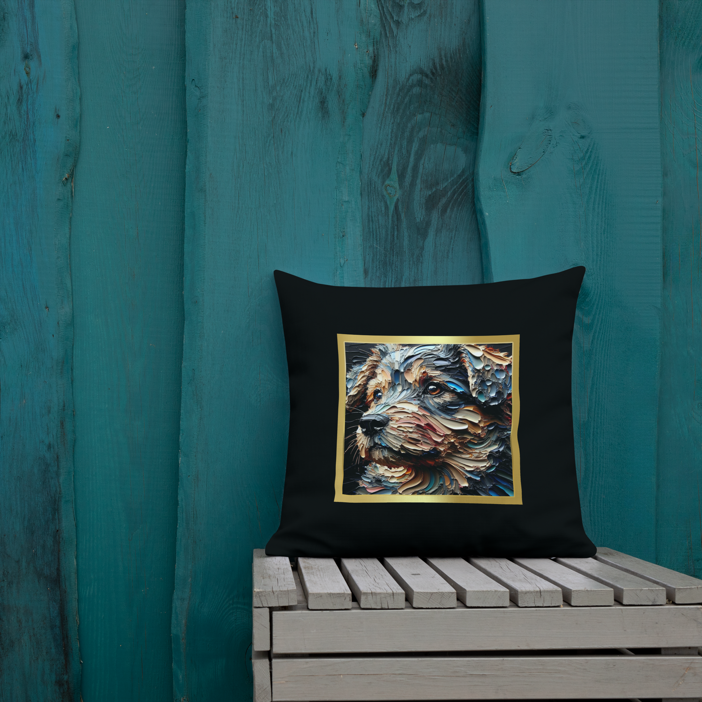 Pillow Throw Mongrel Rescue Dog Design Dog Lovers Mixed Breed Dogful Unique Rescue Mutt Pet Decor Accent Retro Dog Mum Dog Dad Painting