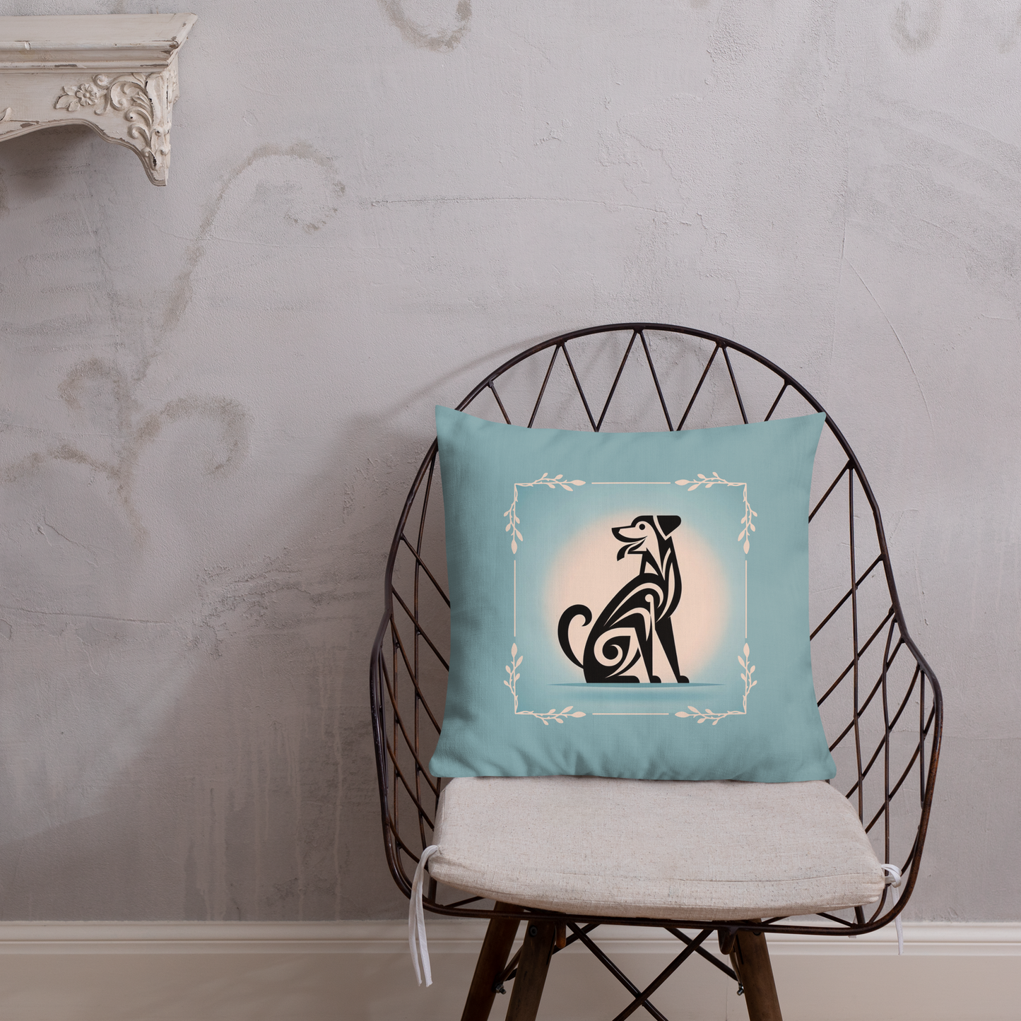 Pillow Throw Rescue Dog Art Deco Design Dog Lovers Mixed Breed Dogful Throw Pillow Rescue Mutt Funny Pet Home Accent Dog Mum Dog Dad Mongrel