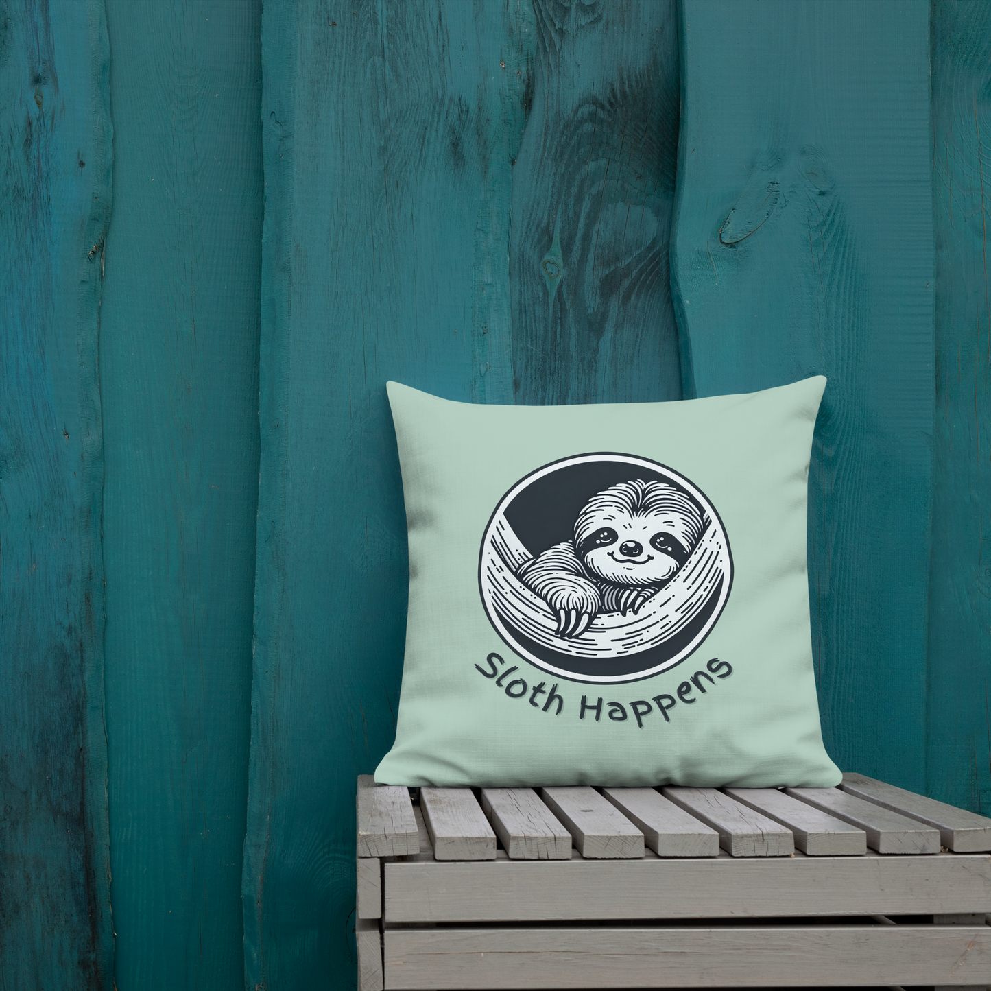 Funny Sloth Premium Pillow: Quirky Home Decor Gift for Animal Lovers