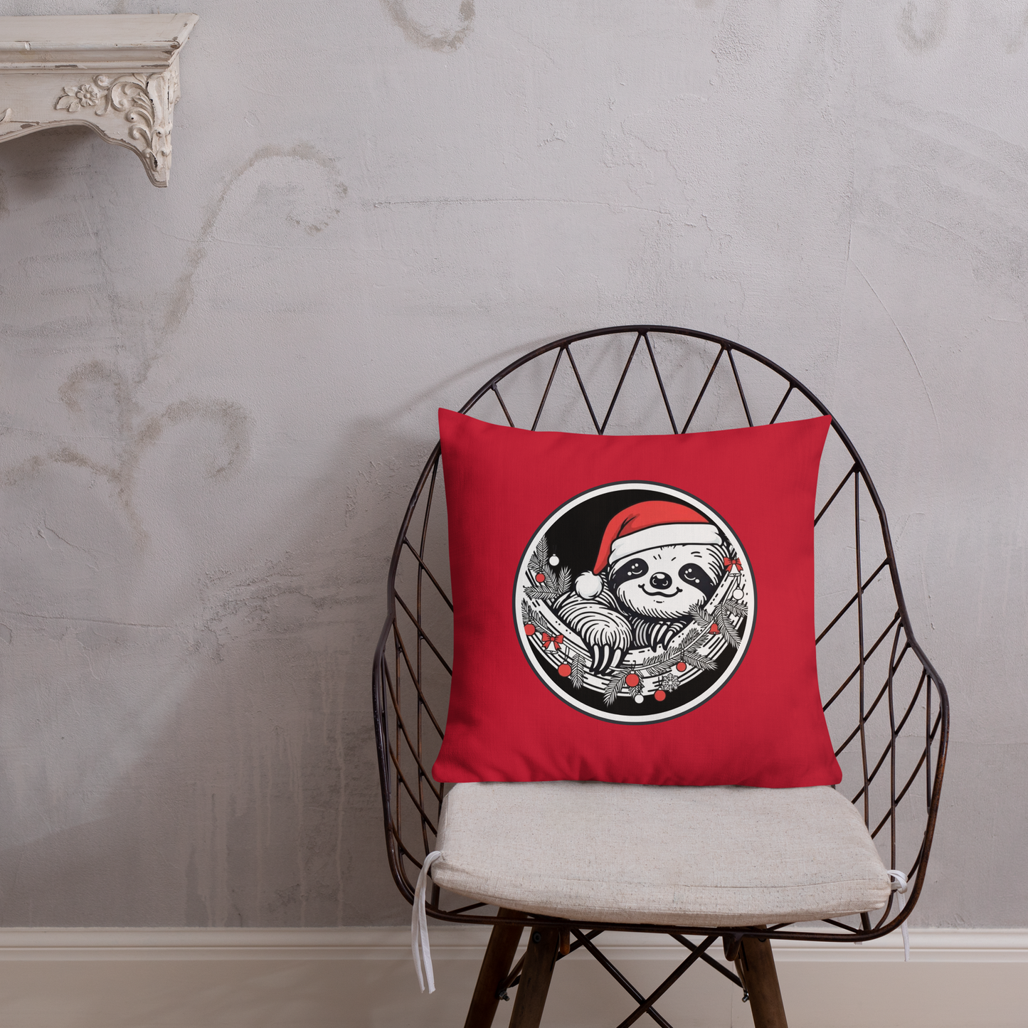 Funny Sloth Premium Pillow: Cozy Christmas Gift for Animal Lovers