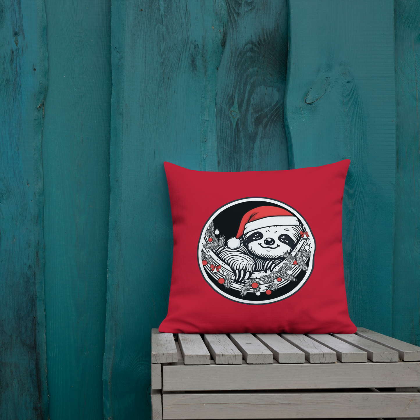 Funny Sloth Premium Pillow: Cozy Christmas Gift for Animal Lovers