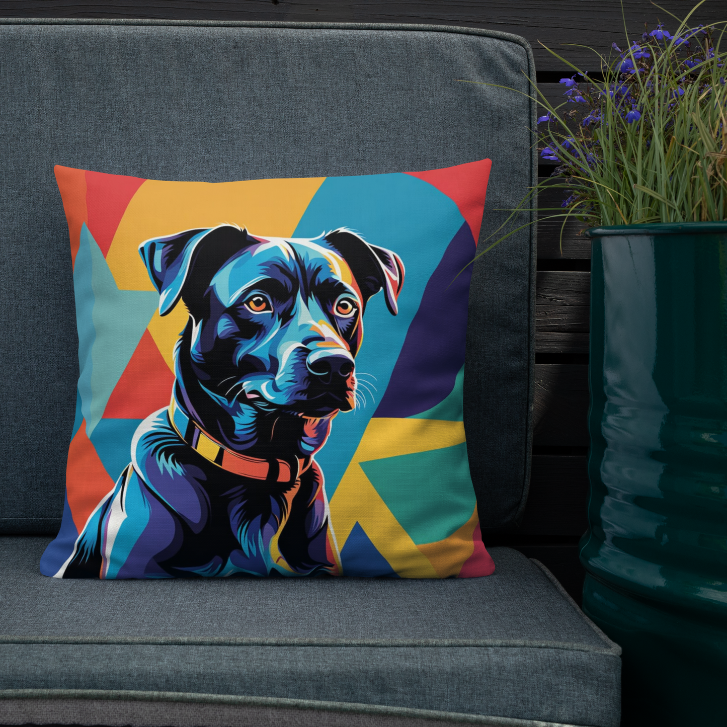 Pillow Throw Rescue Dog Design For Dog Lovers Mixed Breed Dogful Funny Couch Pillow For Pet Owners Mongrel Mutt Décor Pop Art Dog Mum Dad