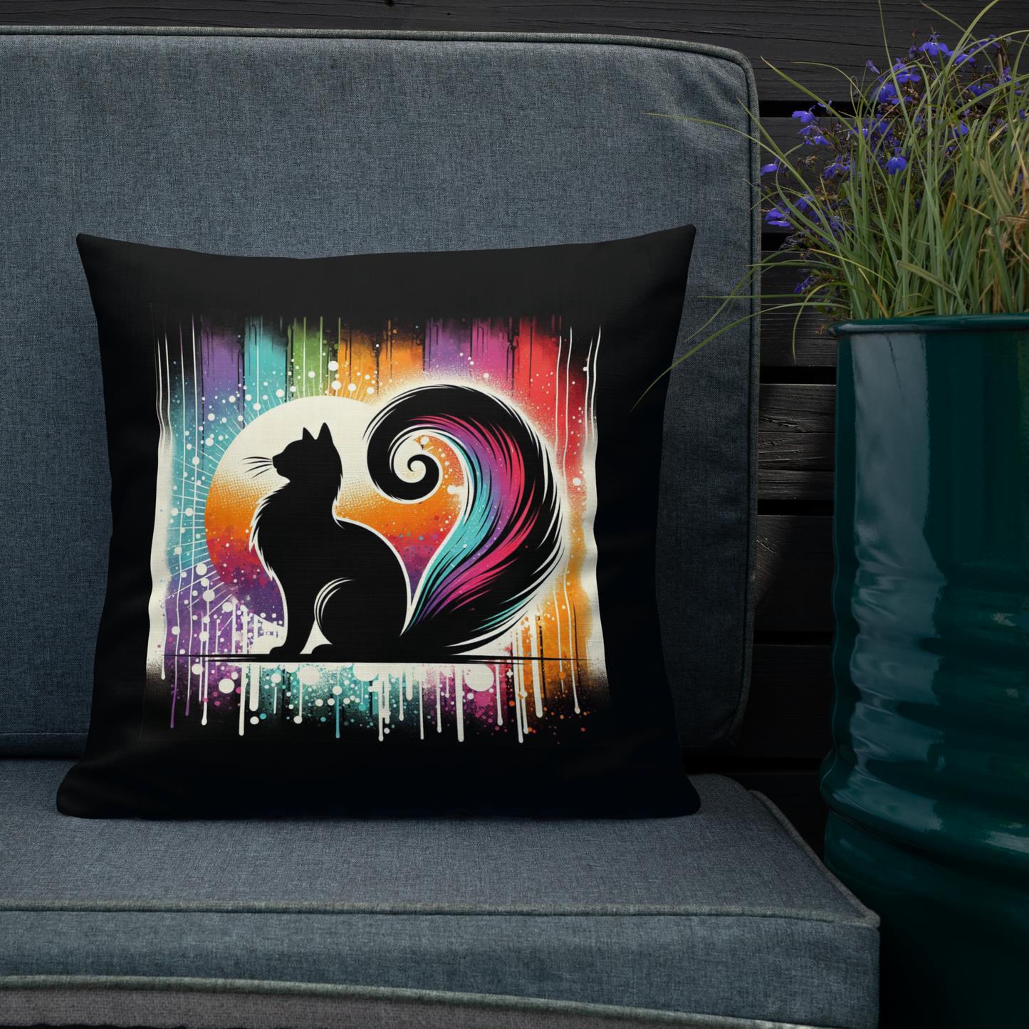 Cat Pillow Art Deco Design For Cat Lovers Retro Sarcastic Feline Throw Cushion Funny Home Decor Housewarming Gift For Cat Parents Rescue Cat