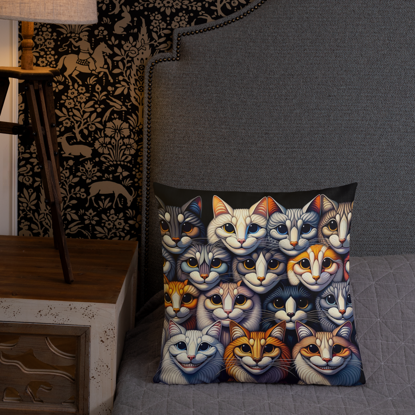 Pillow Throw Cat Gift Feline Retro Design For Cat Lovers Whimsical Cat Funny Feline Home Decor Cat Lover Gift Cozy Cushion Meow Cat Mom Dad